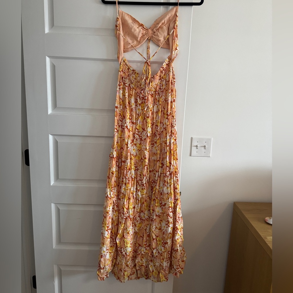 L*Space Floral Dress with Peach and Yellow Tones